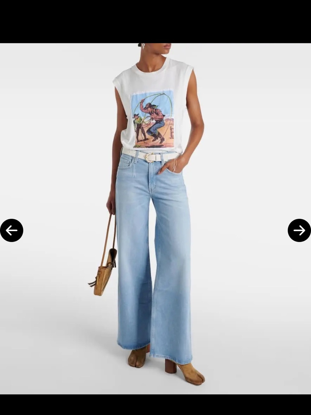 High-Rise Wide-Leg Light Blue Jeans